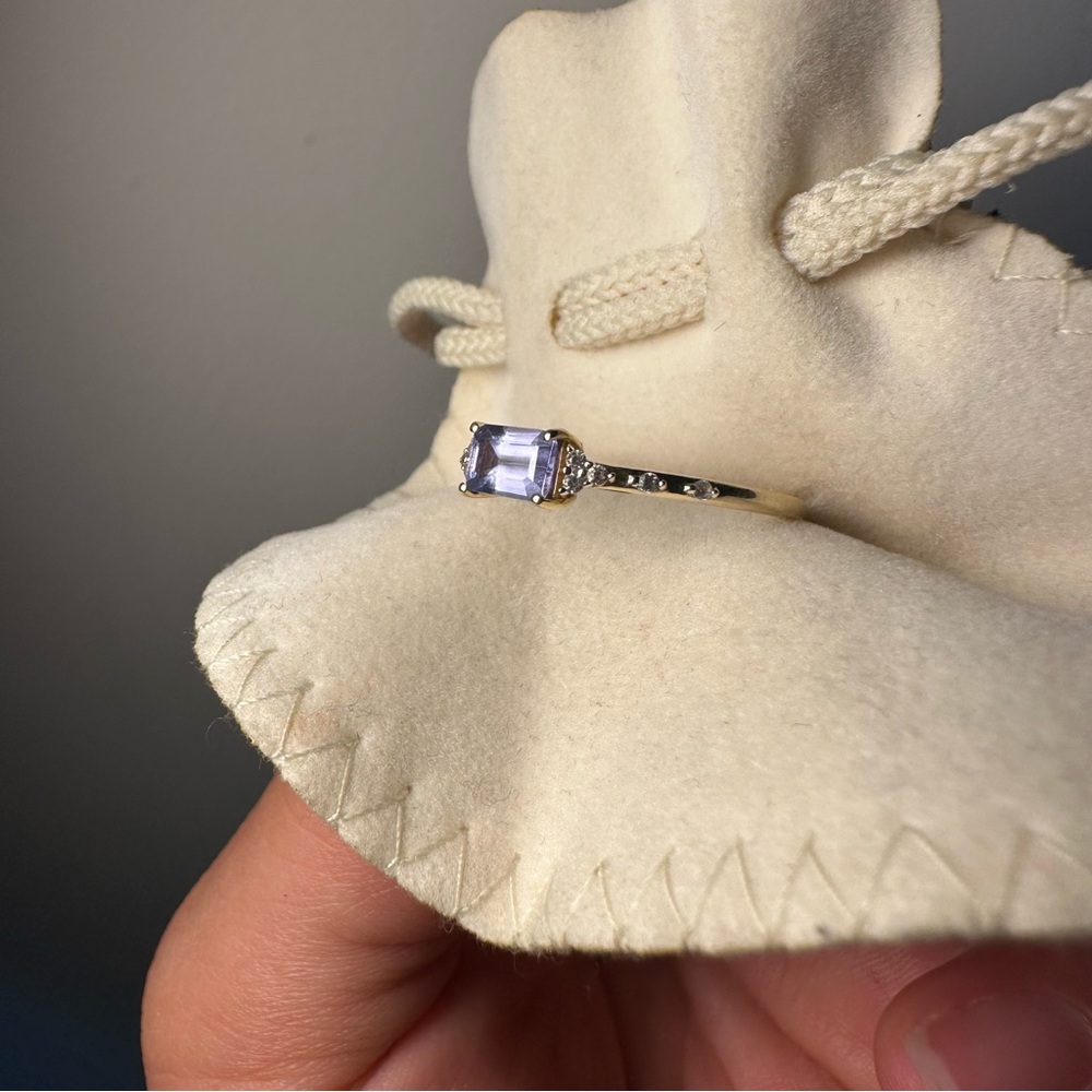 Local Eclectic - Solid Gold December Capsule Tanzanite Baguette Ring - Picture 9 of 17